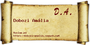 Dobozi Amália névjegykártya
